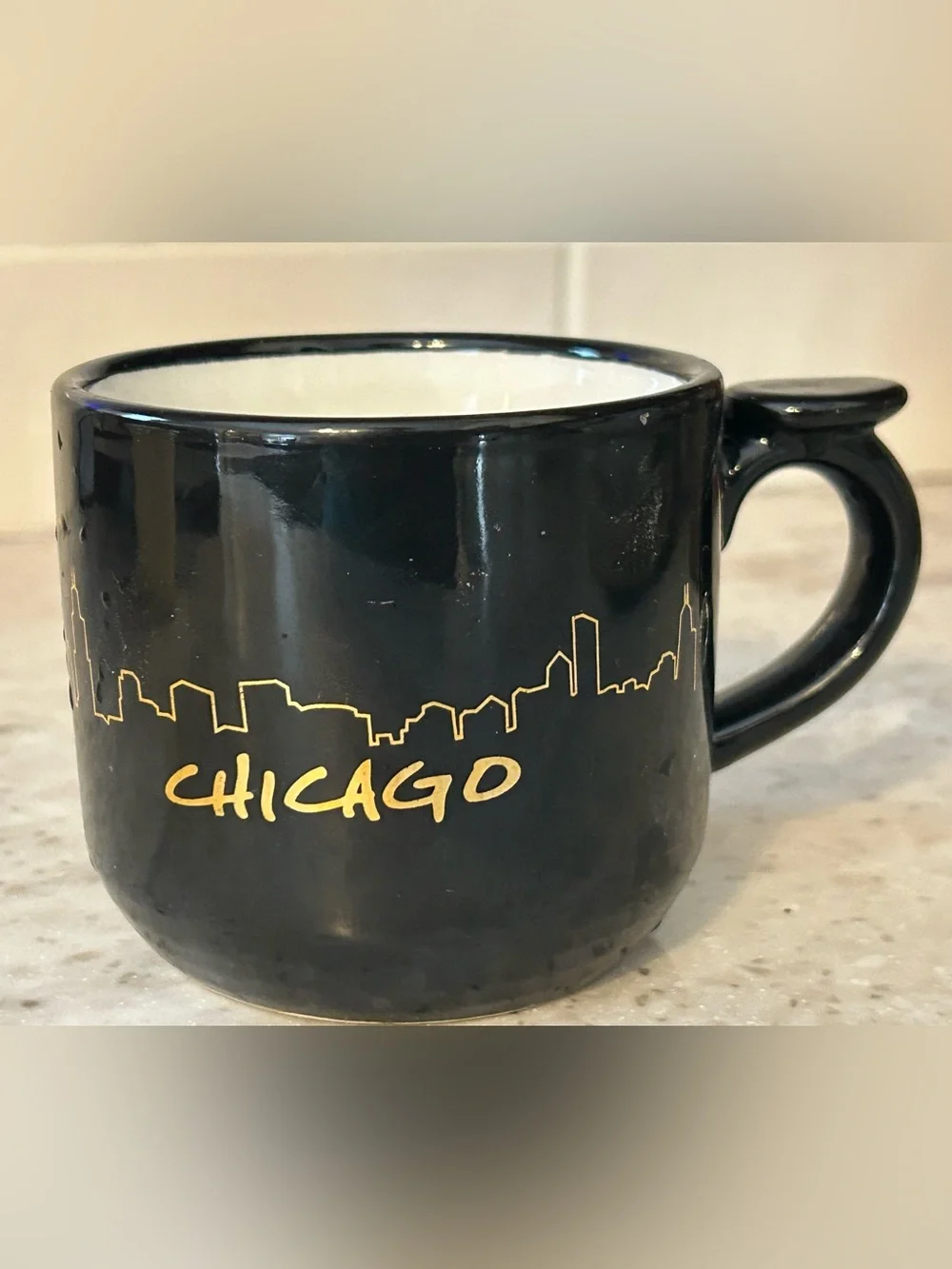 Chicago Skyline Black & Gold Ceramic Mug